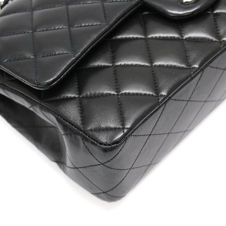 CHANEL Classic 25 Medium Double Flap Bag Quilted Lambskin Black #76590