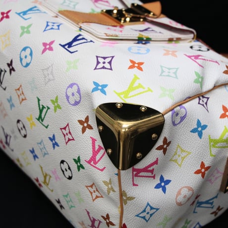 Louis Vuitton x Murakami Speedy 30 Handbag Monogram Multicolor White M92643 #75775