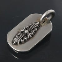 Chrome Hearts Raised Floral Cross Dog Tag #30985