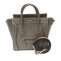 CELINE Nano Luggage Tote Bag Leather Greige #20272