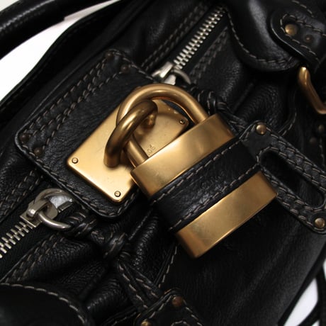 Chloe Large Paddington Handbag Leather Black #75825