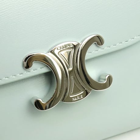 CELINE Triomphe Wallet Calfskin Light Blue #19667