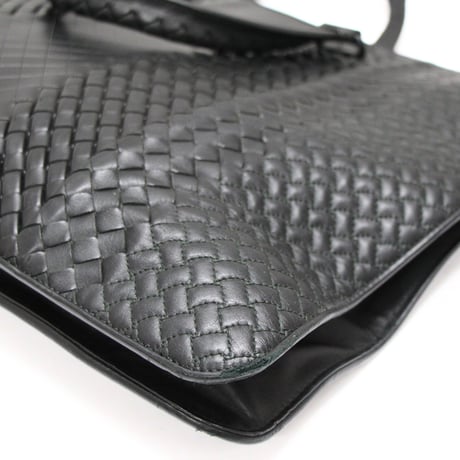 BOTTEGA VENETA Briefcase Intrecciato Leather Black #75640