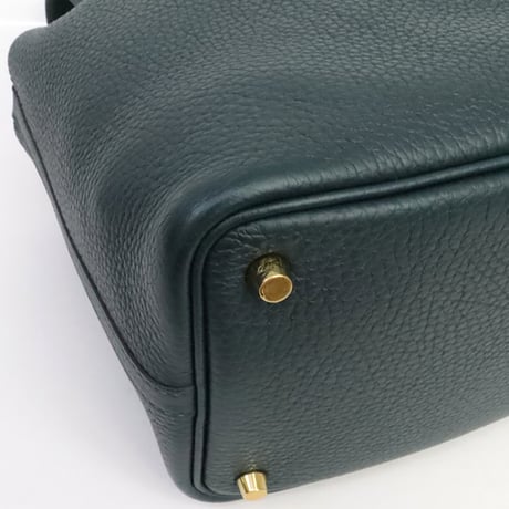 HERMES Picotin Lock PM Handbag Taurillon Clemence Vert Cypres #19555