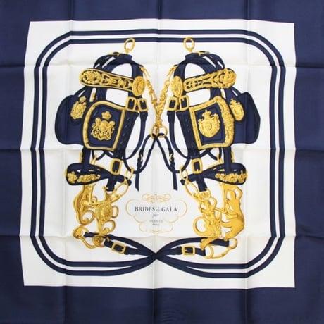 HERMES Carre 90 Silk 100% Scarf Stole "Brides de Gala" #76256