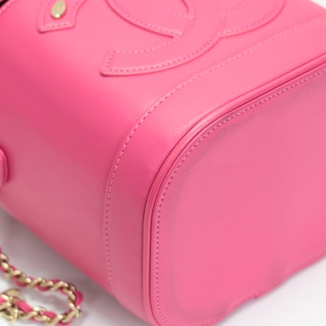 CHANEL CC Mania Vanity Bag with Chain Lambskin Pink #76575