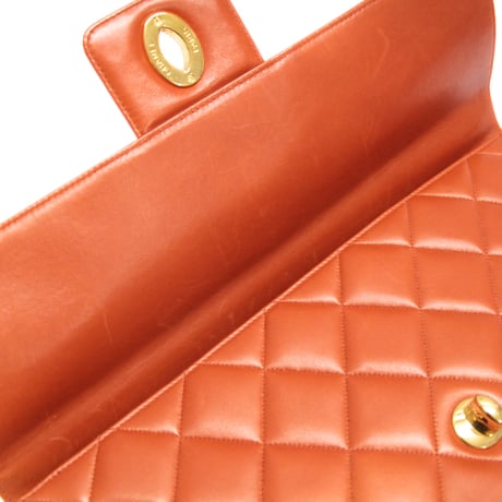 Rare! CHANEL Flap Briefcase Quilted Caviar Light Brown #75577