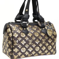 Louis Vuitton x Limited Edition Speedy 28 Handbag Monogram Sequins Eclipse M40244 #76075