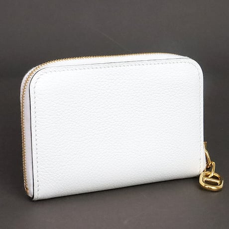 HERMES Zipengo Chain d'Ancre Coin Purse Evercolor Leather New White #19934