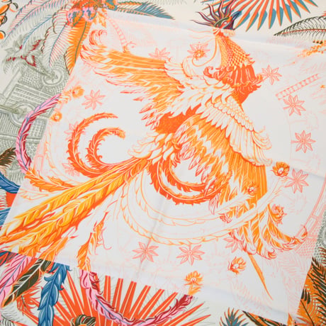 HERMES Carre 90 Silk 100% Scarf Stole "Mythiques Phoenix" #76492