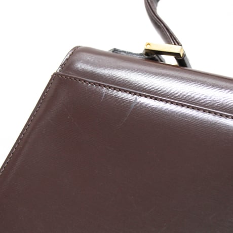 YVES SAINT LAURENT Vintage Boxy Flap Handbag Leather Brown #75667