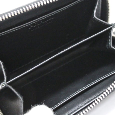 PRADA Zip-around Coin Holder Brushed Leather Black #75711