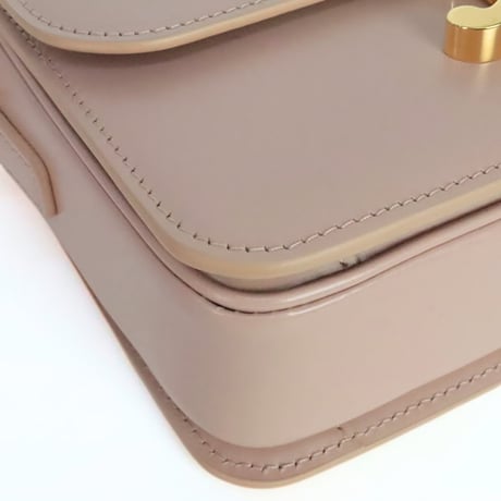 CELINE Teen Triomphe Shoulder Bag Shiny Calf Leather Soft Peach #20299