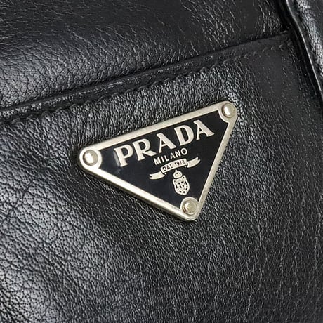 PRADA Tote Bag Leather Black #20046
