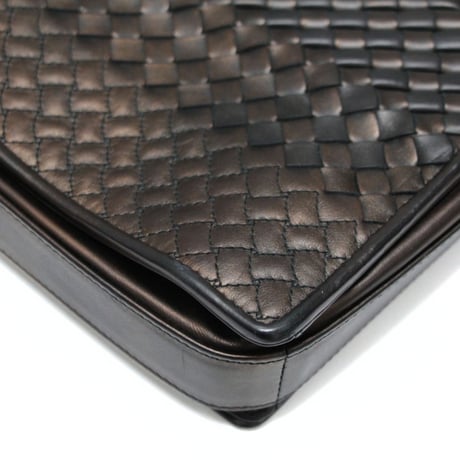 BOTTEGA VENETA Briefcase Intrecciato Mirage Leather Black #76391