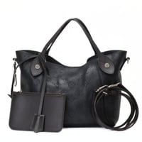 Louis Vuitton Hina PM Handbag Monogram Mahina Black M54350 #75746