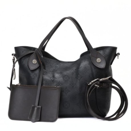 Louis Vuitton Hina PM Handbag Monogram Mahina Black M54350 #75746