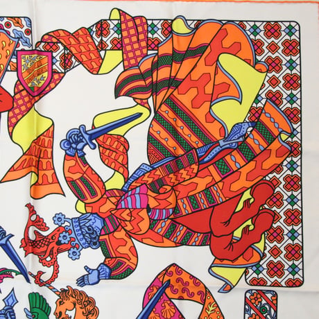 HERMES Carre 90 Silk 100% Scarf Stole "Duels Oniriques" #76433
