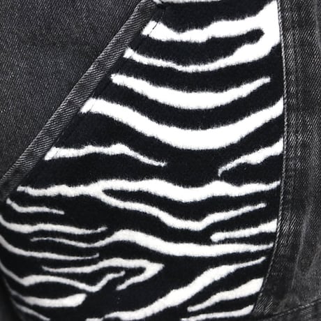 CELINE by Hedi Slimane 21AW TEEN KNIGHT POEM Zebra Denim Jacket #31581
