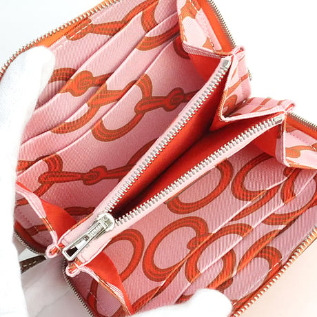 HERMES Azap Compact Silk'In Wallet Epsom Leather Orange #20012