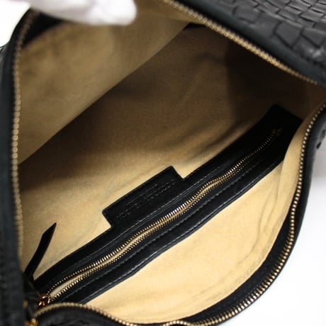 BOTTEGA VENETA Hobo Bag Intrecciato Leather Black #76212