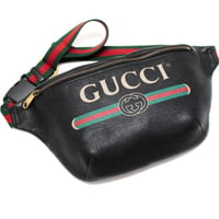 GUCCI Crossbody Bag Leather Black #75501