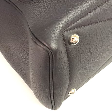 HERMES Victoria 35 Handbag Taurillon Clemence Leather Prune #20216