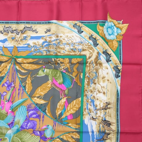 HERMES Carre 90 Silk 100% Scarf Stole "TROPIQUES" #76428