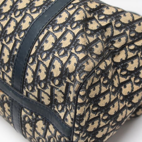 Christian Dior Boston Bag Oblique Canvas Navy #75551