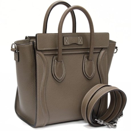 CELINE Nano Luggage Tote Bag Leather Souris #75601