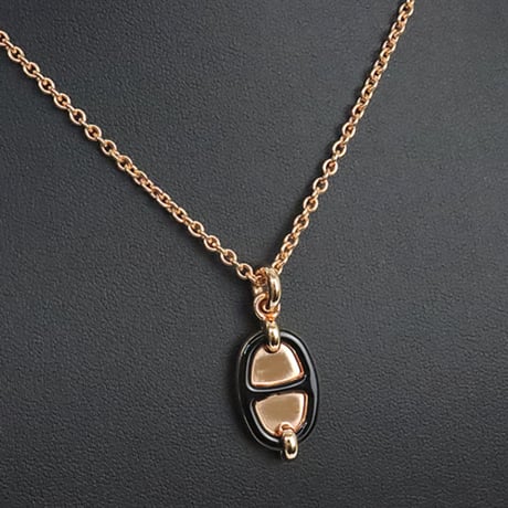 HERMES Mini Maillon PM Necklace Rose Gold-toned #19544
