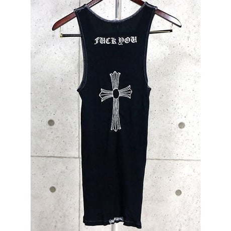 Chrome Hearts Vintage "FUCK YOU" Large Cross Print Tank Top #104312