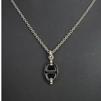 HERMES Mini Maillon PM Pendant Necklace Silver-toned ＃19936
