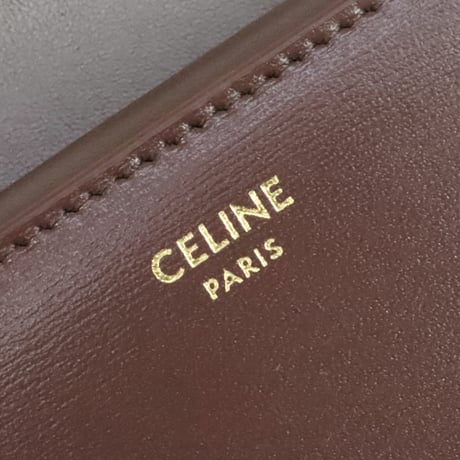 CELINE Small Triomphe Flap Wallet Shiny Calfskin Chestnut #19940