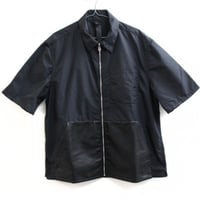 Chrome Hearts Brand-New Carpenter Leather Pocket Cross Patch Zip-Up Shirt #31889