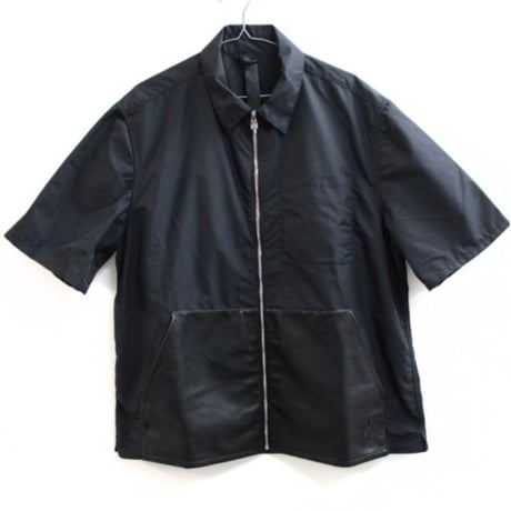 Chrome Hearts Brand-New Carpenter Leather Pocket Cross Patch Zip-Up Shirt #31889