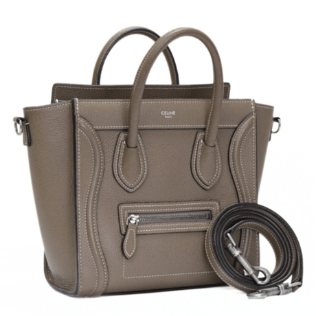 CELINE Nano Luggage Tote Bag Leather Souris #75605