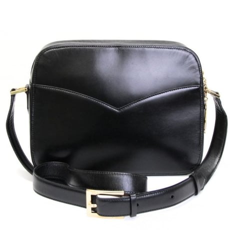 YVES SAINT LAURENT Vintage Shoulder Bag Leather Black #75305