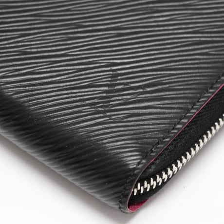 Louis Vuitton Zippy Wallet Epi Leather Black Hot Pink M64838 #75678