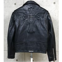 【￥2,799,900】Chrome Hearts Vintage Basic Moto Leather Biker Jacket Fairy Cross Patches＃103083