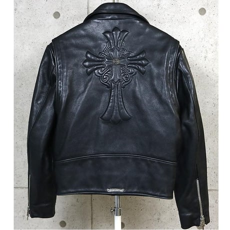 【￥2,799,900】Chrome Hearts Vintage Basic Moto Leather Biker Jacket Fairy Cross Patches＃103083