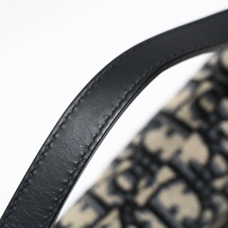 Christian Dior Small Saddle Bag Oblique Canvas Navy #76059