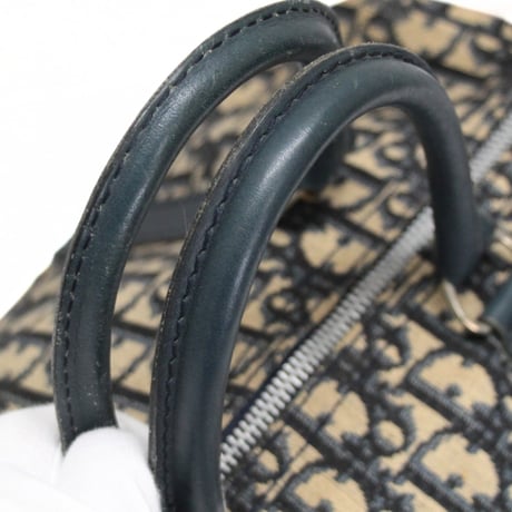 Christian Dior Boston Bag Oblique Canvas Navy #75551