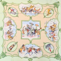 HERMES Carre 90 Silk 100% Scarf Stole "LES CHEVAUX DES MOGHOLS" #76517