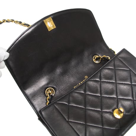 CHANEL Diana 22 Small Flap Bag Quilted Lambskin Black ＃75772