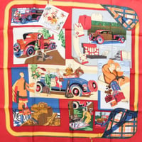 HERMES Carre 90 Silk 100% Scarf Stole "L Elegance et le Confort en Automobile" #76497
