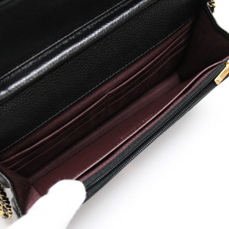 CHANEL Wallet on Chain Bag Quilted Caviar Black #76275