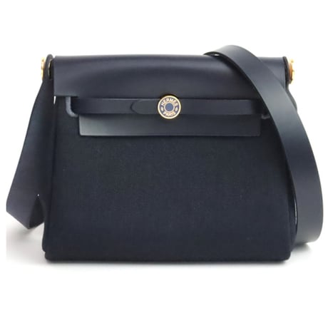 HERMES Herbag Zip Mini 20 Shoulder Bag Toile H Vache Hunter Blue Indigo #19568