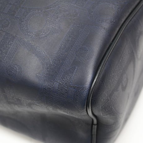Christian Dior Boston Bag Trotter Canvas Navy #76051