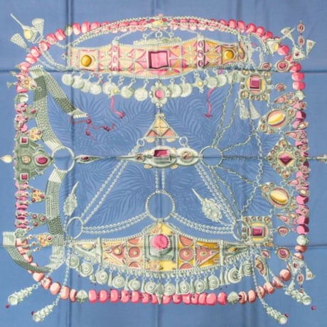 HERMES Carre 90 Silk 100% Scarf Stole "TERRES PRECIEUSES" #76442